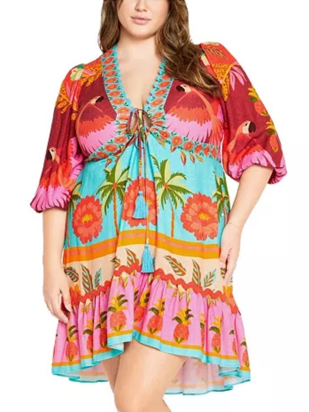 CITY CHIC Plus Size Cabana Mini Placement Dress Size Large 20 - Picture 4 of 4
